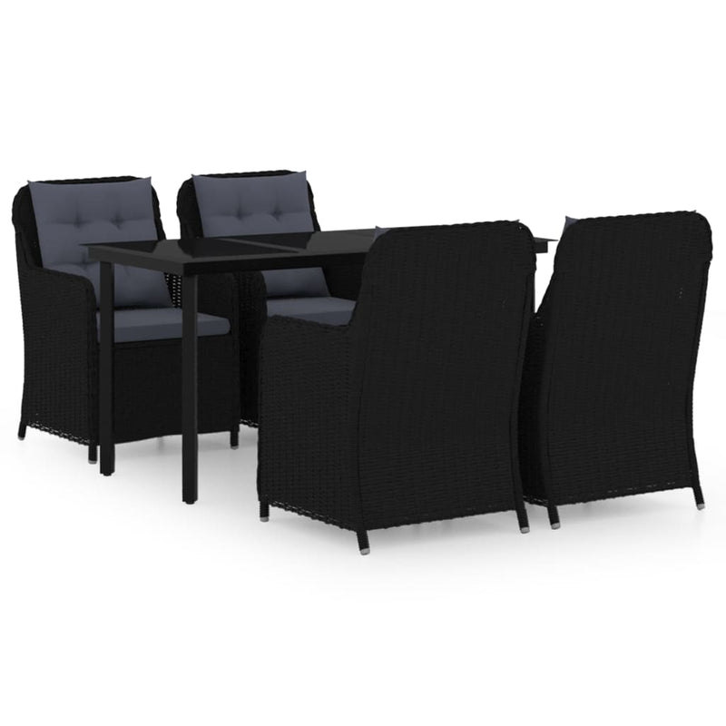 5 Piece Garden Dining Set Black Payday Deals