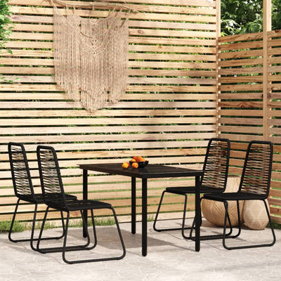 5 Piece Garden Dining Set Black Payday Deals