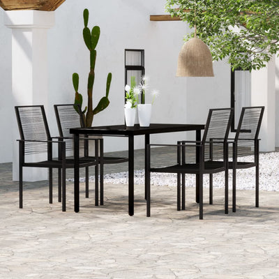 5 Piece Garden Dining Set Black Payday Deals