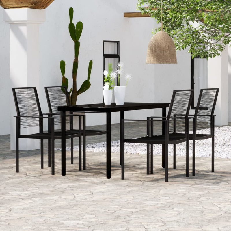 5 Piece Garden Dining Set Black Payday Deals