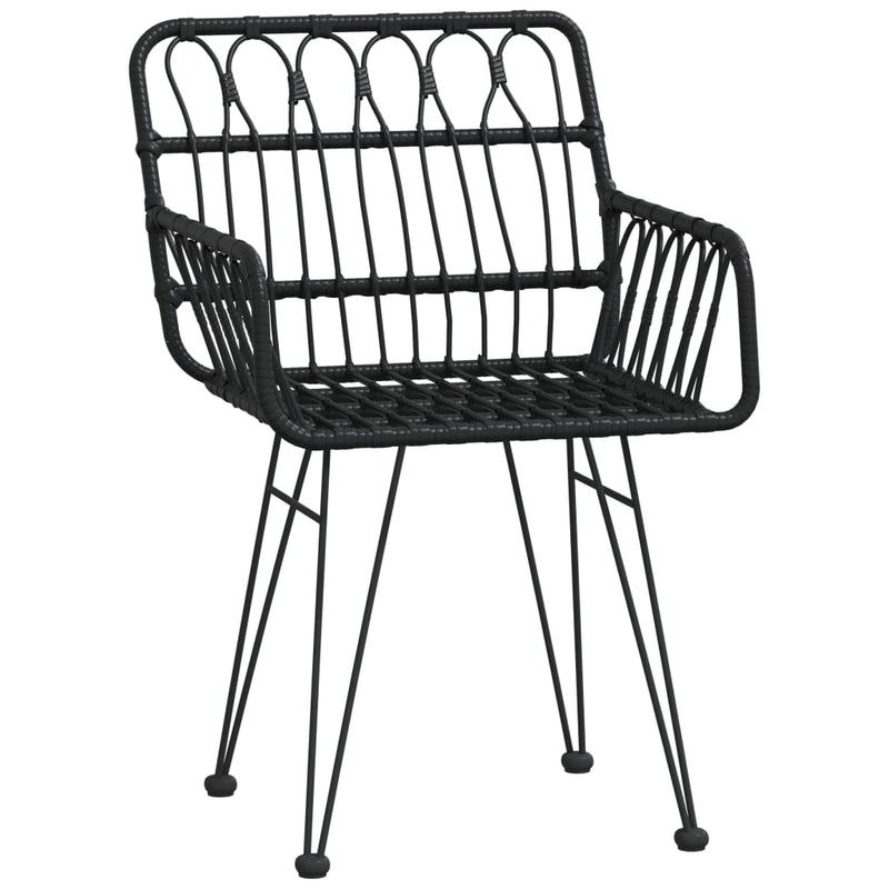 5 Piece Garden Dining Set Black Poly Rattan Payday Deals
