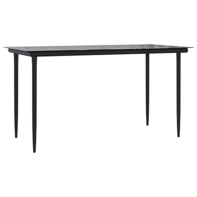 5 Piece Garden Dining Set Black Steel and Textilene Payday Deals