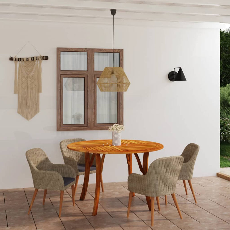 5 Piece Garden Dining Set Brown Payday Deals