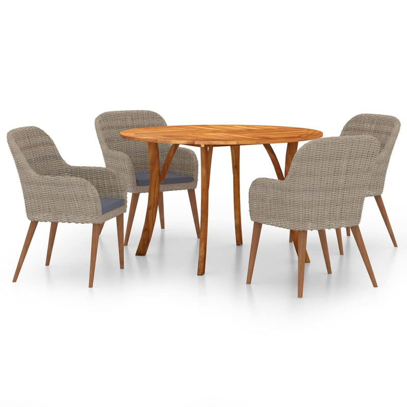 5 Piece Garden Dining Set Brown Payday Deals