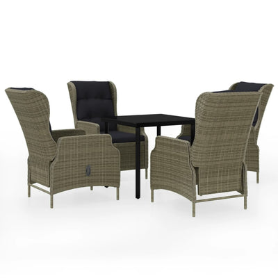 5 Piece Garden Dining Set Brown Payday Deals