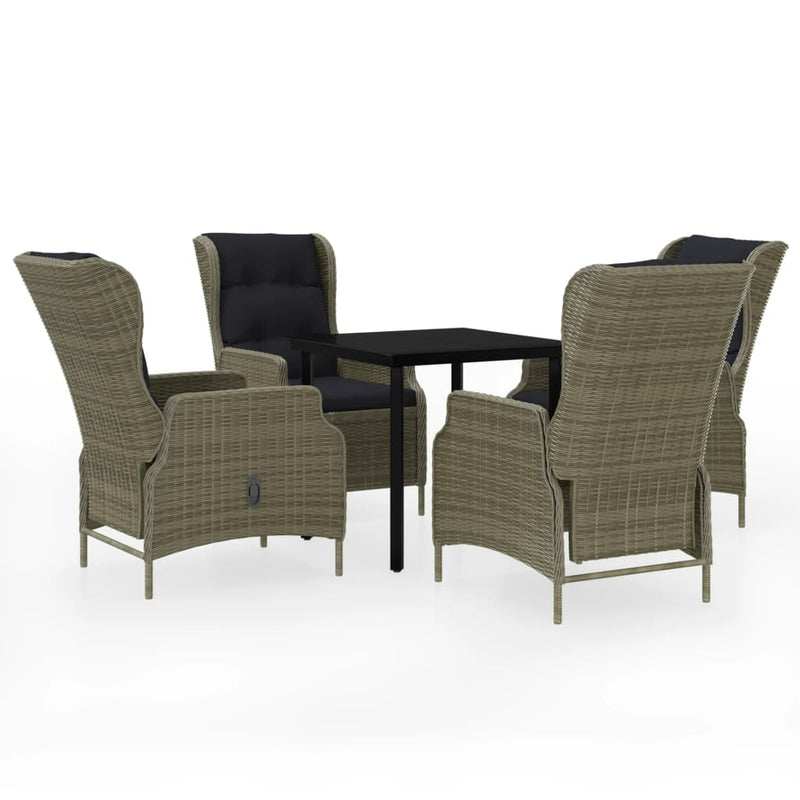 5 Piece Garden Dining Set Brown Payday Deals