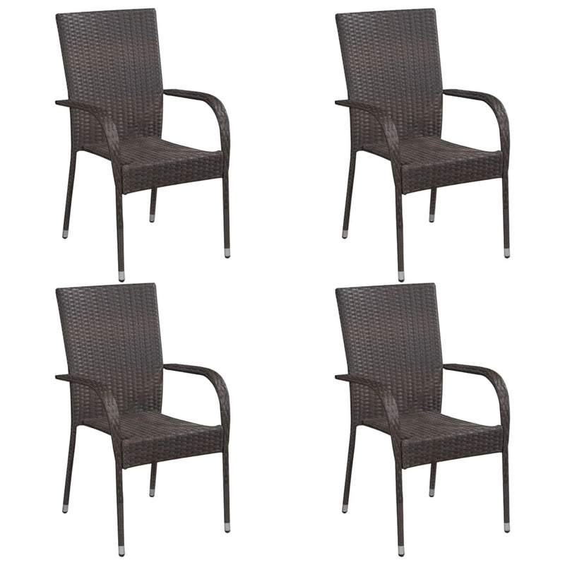 5 Piece Garden Dining Set Brown Payday Deals
