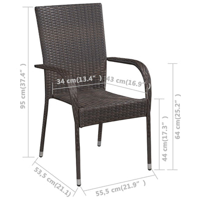 5 Piece Garden Dining Set Brown Payday Deals