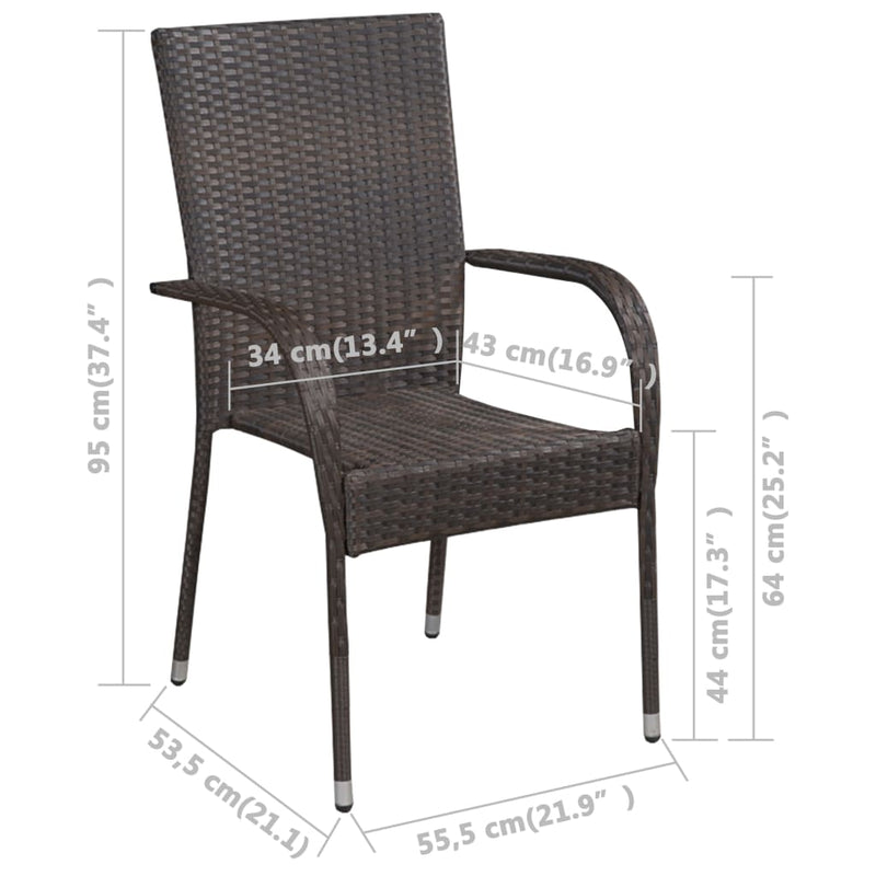 5 Piece Garden Dining Set Brown Payday Deals