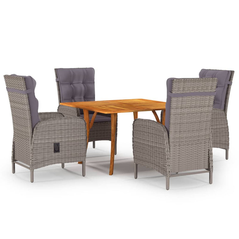 5 Piece Garden Dining Set Grey Payday Deals