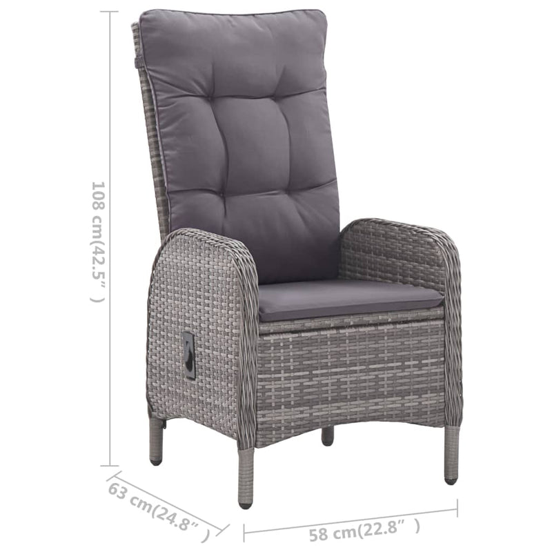 5 Piece Garden Dining Set Grey Payday Deals