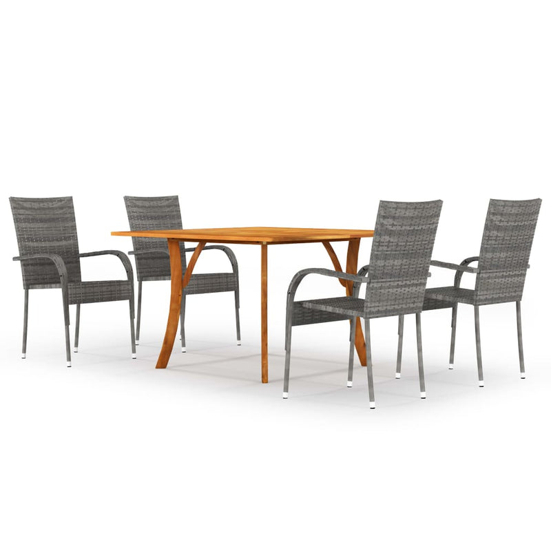 5 Piece Garden Dining Set Grey Payday Deals