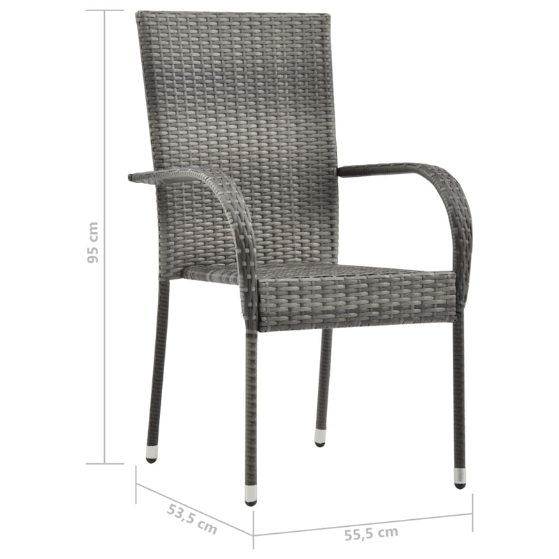 5 Piece Garden Dining Set Grey Payday Deals