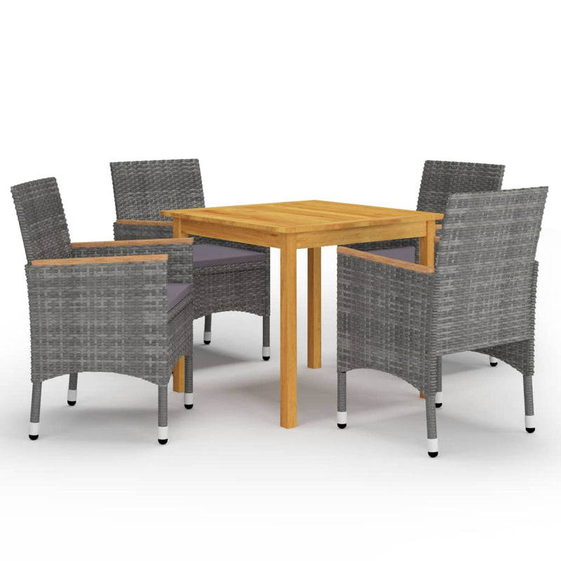5 Piece Garden Dining Set Grey Payday Deals