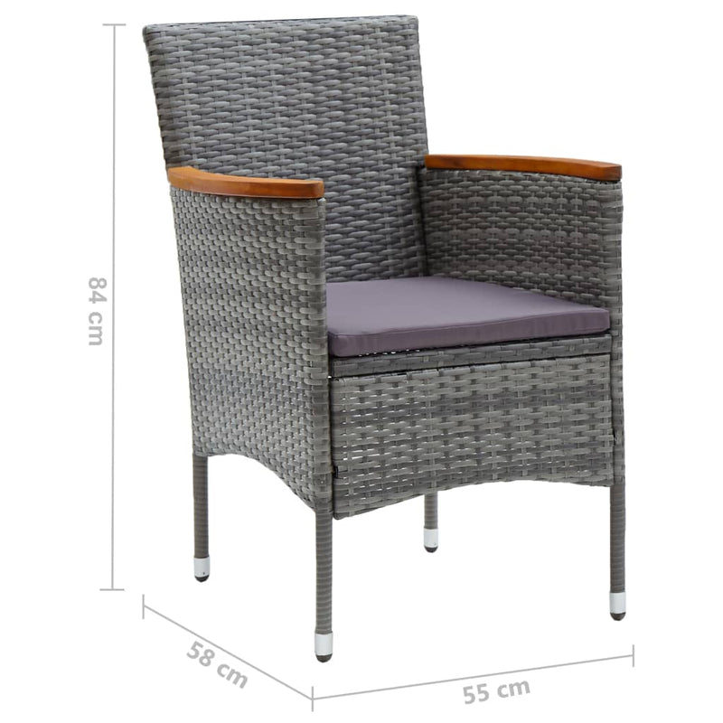 5 Piece Garden Dining Set Grey Payday Deals