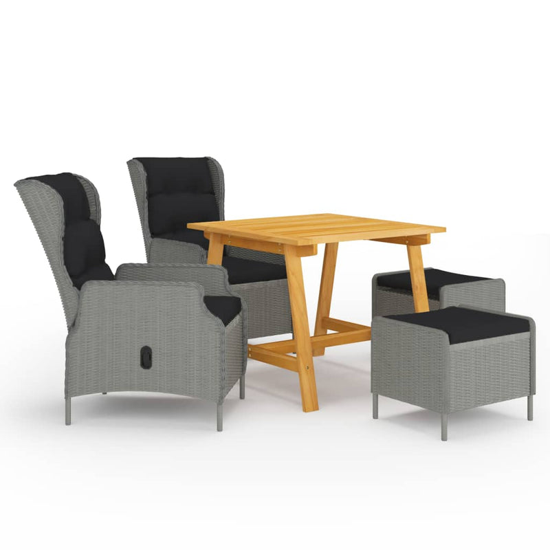 5 Piece Garden Dining Set Light Grey Payday Deals