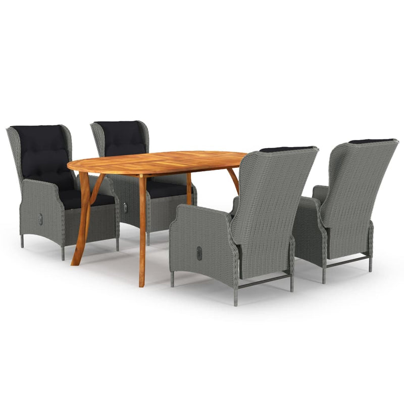 5 Piece Garden Dining Set Light Grey Payday Deals