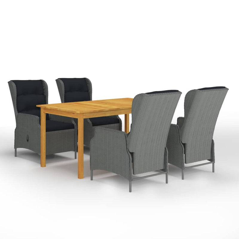 5 Piece Garden Dining Set Light Grey Payday Deals