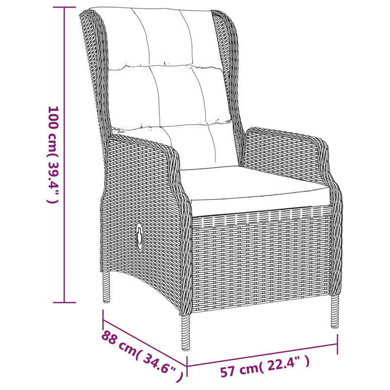 5 Piece Garden Dining Set Light Grey Poly Rattan Payday Deals