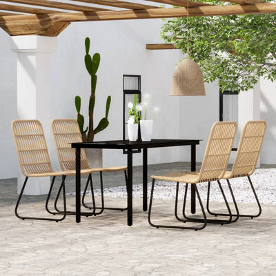 5 Piece Garden Dining Set Oak Payday Deals