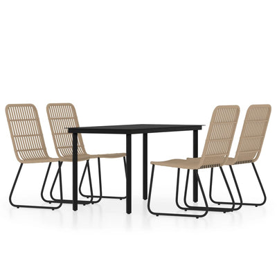 5 Piece Garden Dining Set Oak Payday Deals
