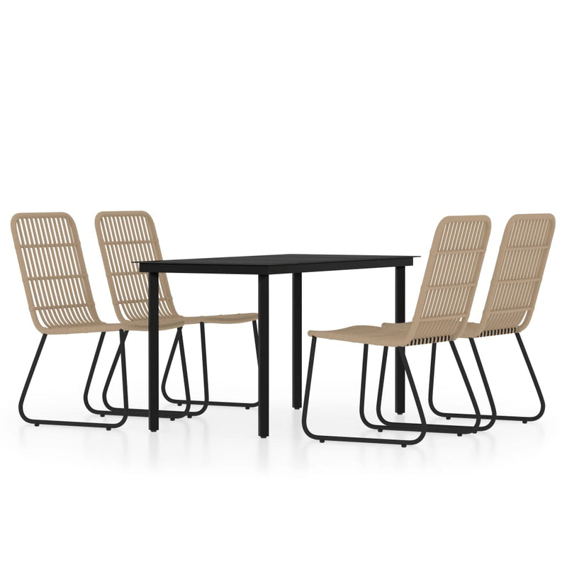 5 Piece Garden Dining Set Oak Payday Deals