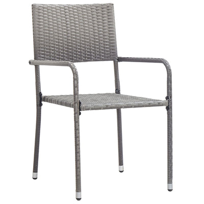5 Piece Garden Dining Set Poly Rattan Grey Payday Deals