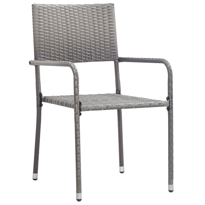 5 Piece Garden Dining Set Poly Rattan Grey Payday Deals