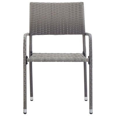 5 Piece Garden Dining Set Poly Rattan Grey Payday Deals
