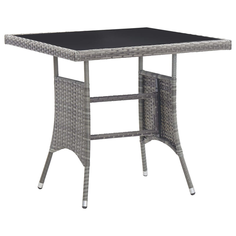 5 Piece Garden Dining Set Poly Rattan Grey Payday Deals