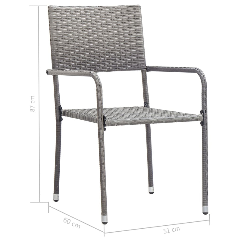 5 Piece Garden Dining Set Poly Rattan Grey Payday Deals