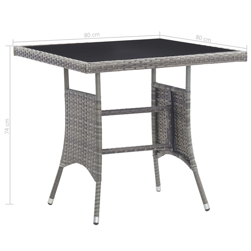 5 Piece Garden Dining Set Poly Rattan Grey Payday Deals