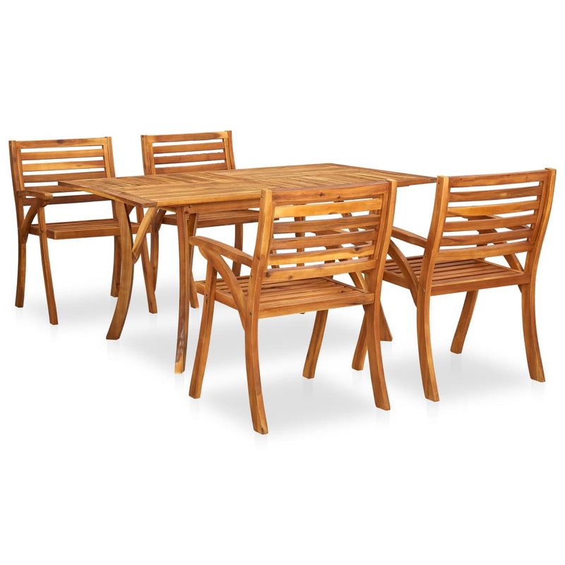 5 Piece Garden Dining Set Solid Acacia Wood Payday Deals