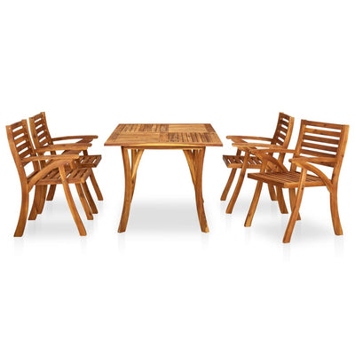 5 Piece Garden Dining Set Solid Acacia Wood Payday Deals