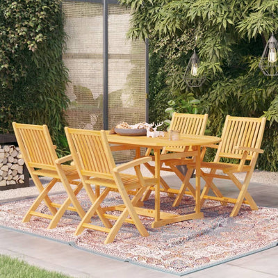 5 Piece Garden Dining Set Solid Teak Wood Payday Deals