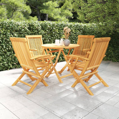 5 Piece Garden Dining Set Solid Teak Wood Payday Deals
