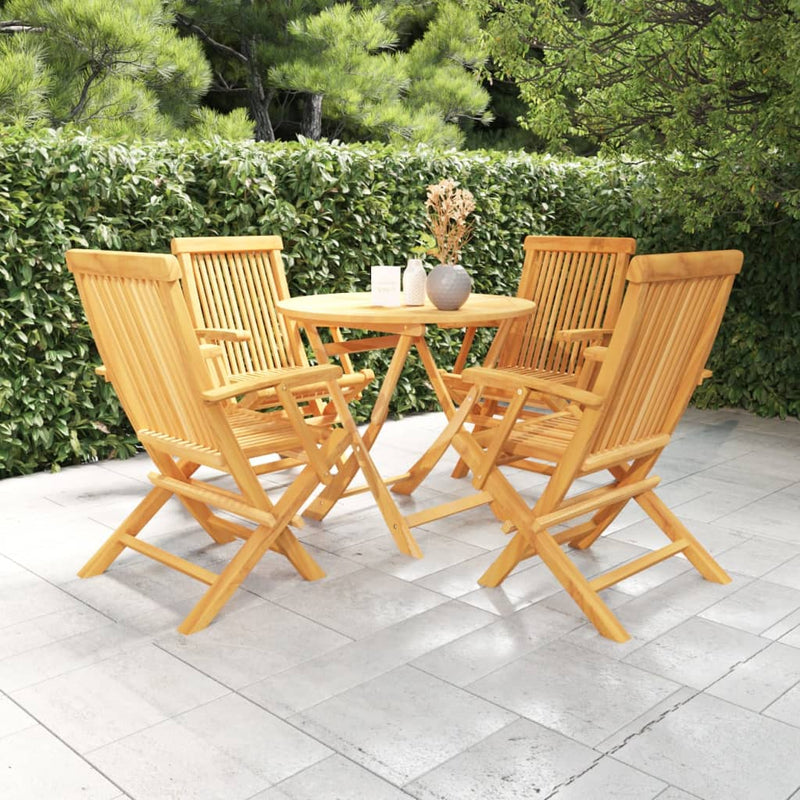 5 Piece Garden Dining Set Solid Teak Wood Payday Deals