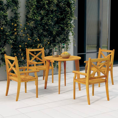 5 Piece Garden Dining Set Solid Wood Acacia Payday Deals