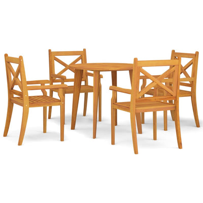 5 Piece Garden Dining Set Solid Wood Acacia Payday Deals