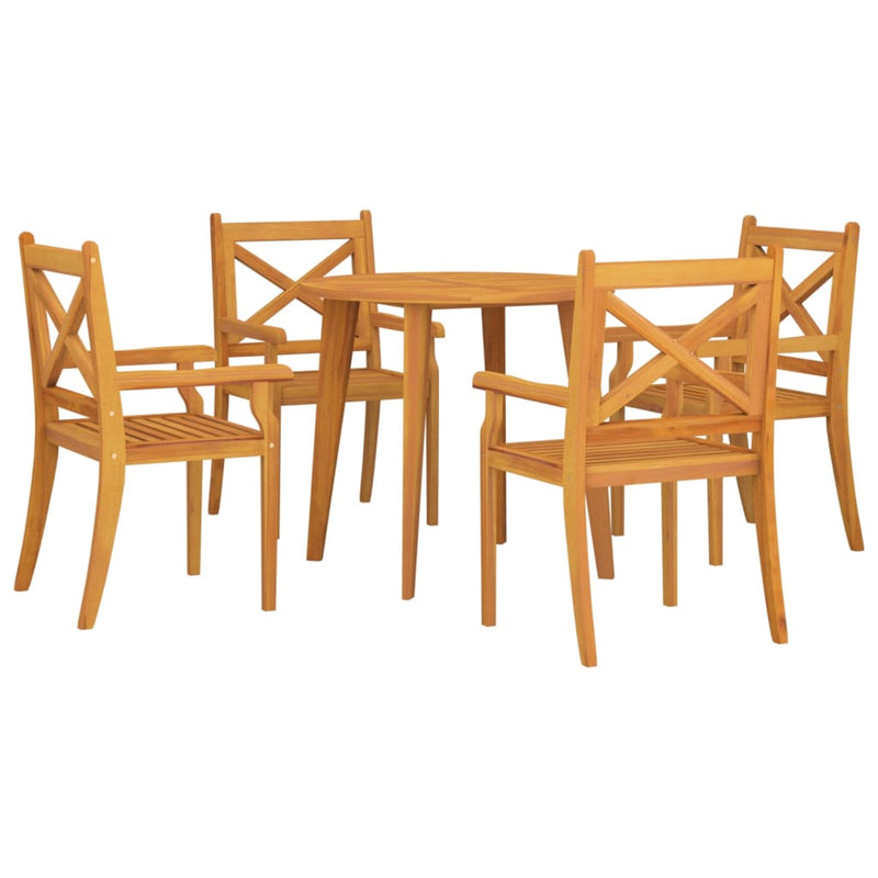 5 Piece Garden Dining Set Solid Wood Acacia Payday Deals