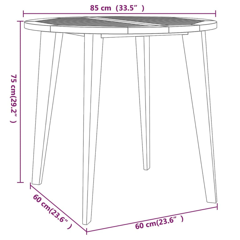 5 Piece Garden Dining Set Solid Wood Acacia Payday Deals