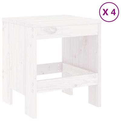 5 Piece Garden Dining Set White Solid Wood Pine Payday Deals