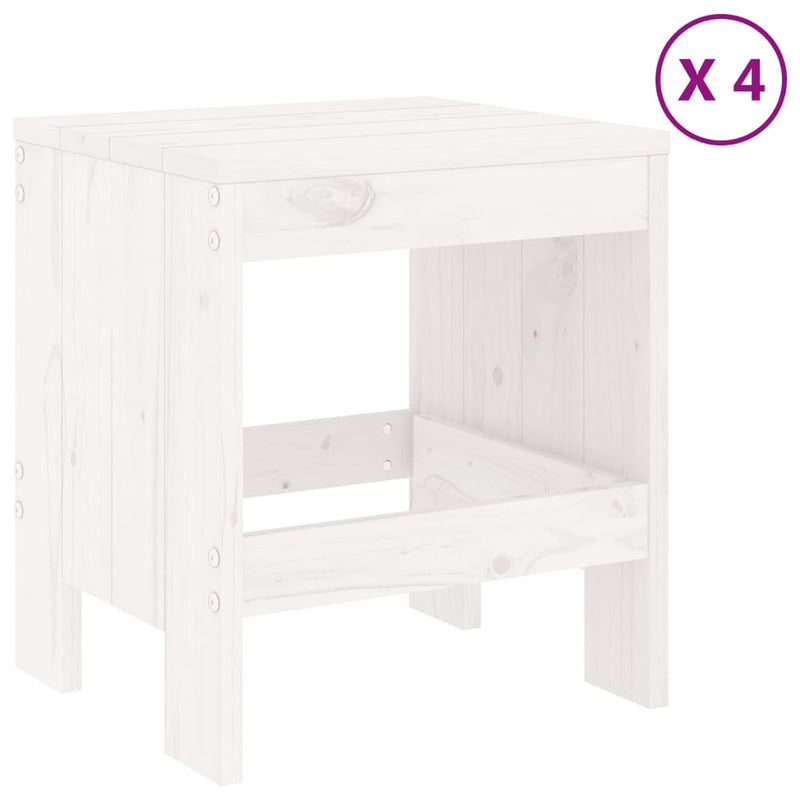 5 Piece Garden Dining Set White Solid Wood Pine Payday Deals