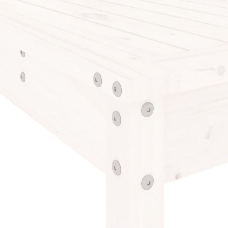 5 Piece Garden Dining Set White Solid Wood Pine Payday Deals