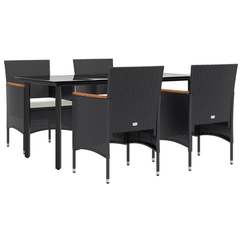 5 Piece Garden Dining Set with Cushions Black Payday Deals