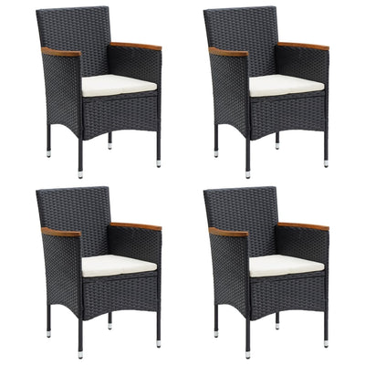 5 Piece Garden Dining Set with Cushions Black Payday Deals