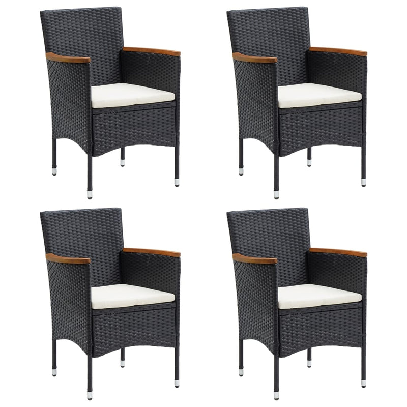 5 Piece Garden Dining Set with Cushions Black Payday Deals