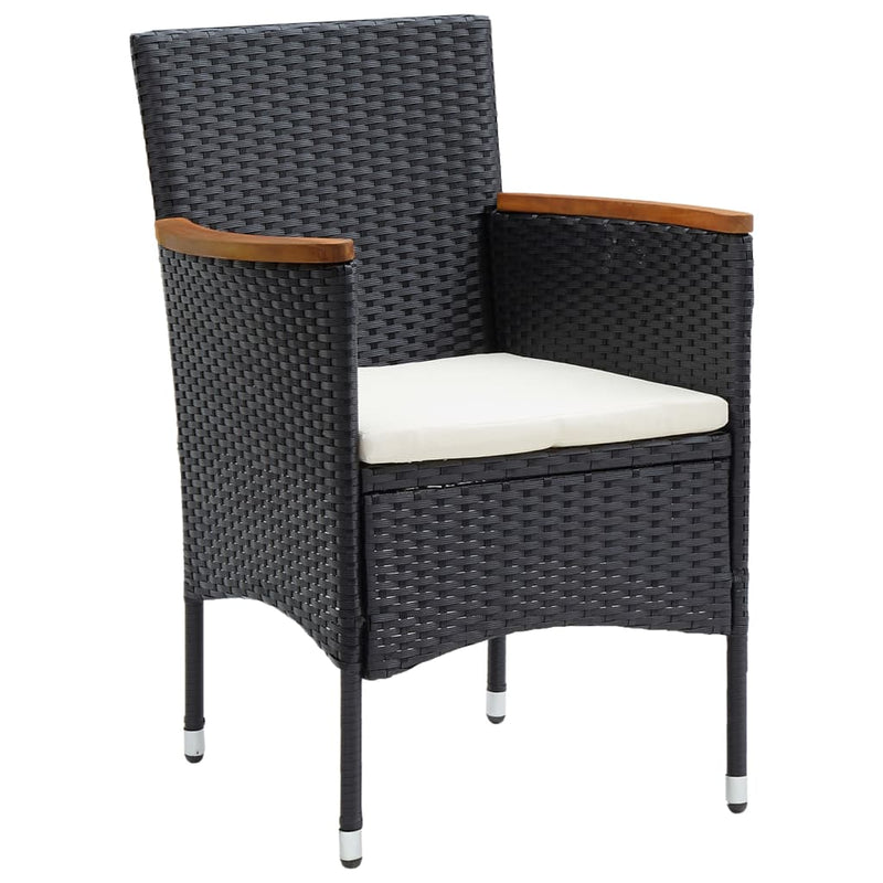 5 Piece Garden Dining Set with Cushions Black Payday Deals