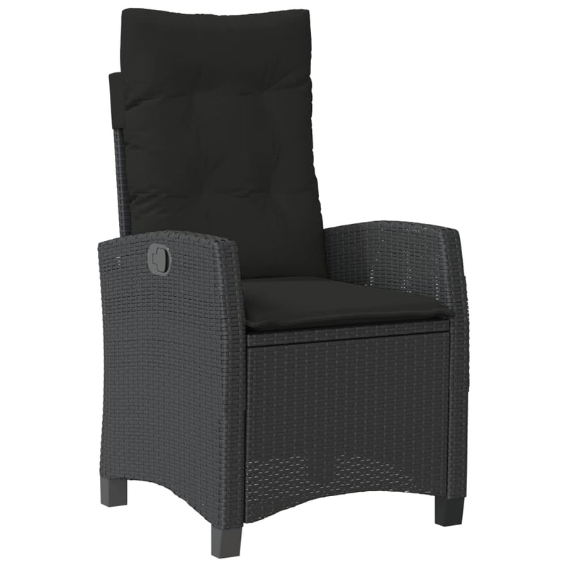 5 Piece Garden Dining Set with Cushions Black Poly Rattan Payday Deals