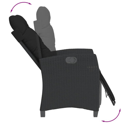 5 Piece Garden Dining Set with Cushions Black Poly Rattan Payday Deals